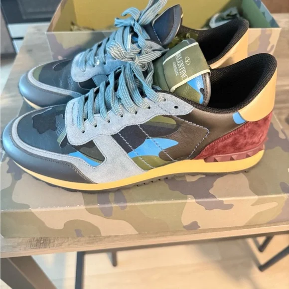 Valentino Garavani Black and Green Sneakers